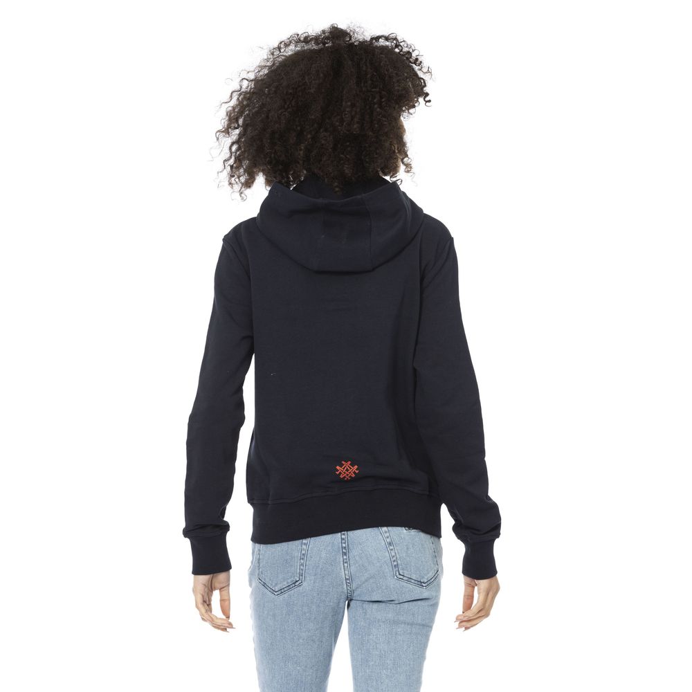 Blaues Damen-Sweatshirt aus Baumwolle
