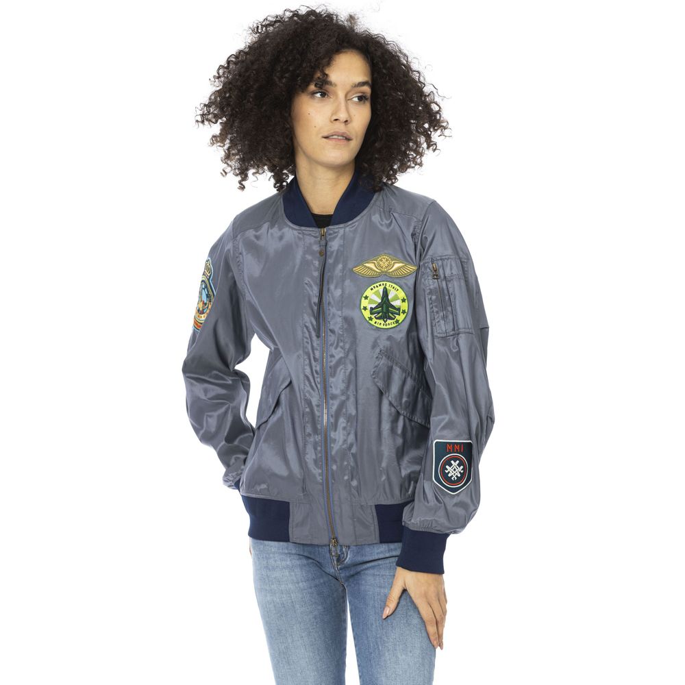 Hellblaue Polyamid Damen Jacke