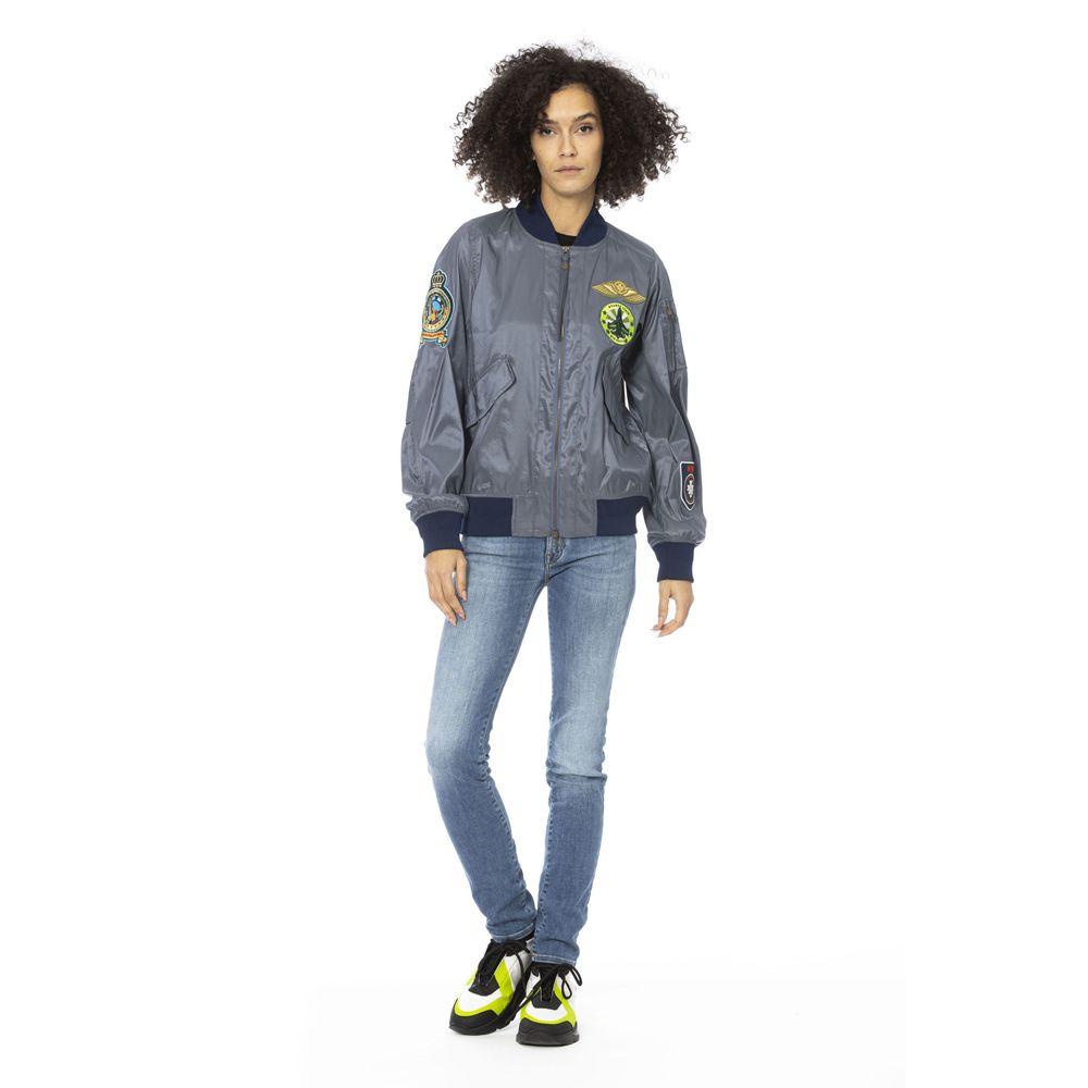 Hellblaue Polyamid Damen Jacke
