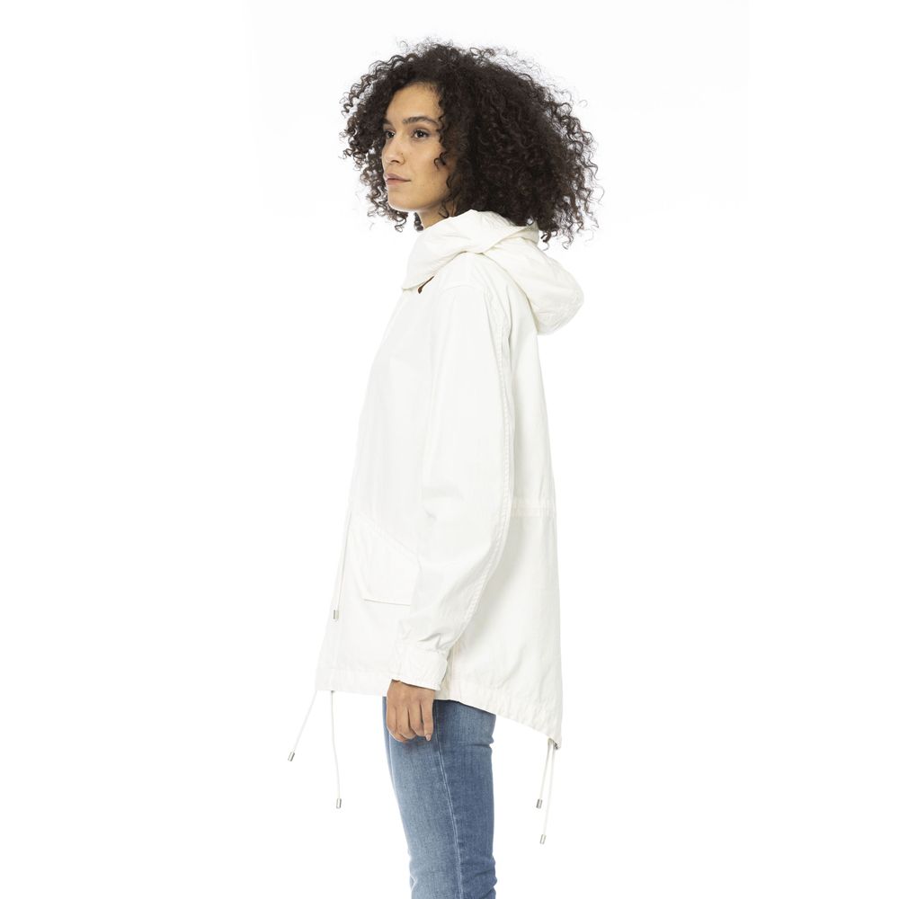 Damen-Parka aus weißer Baumwolle