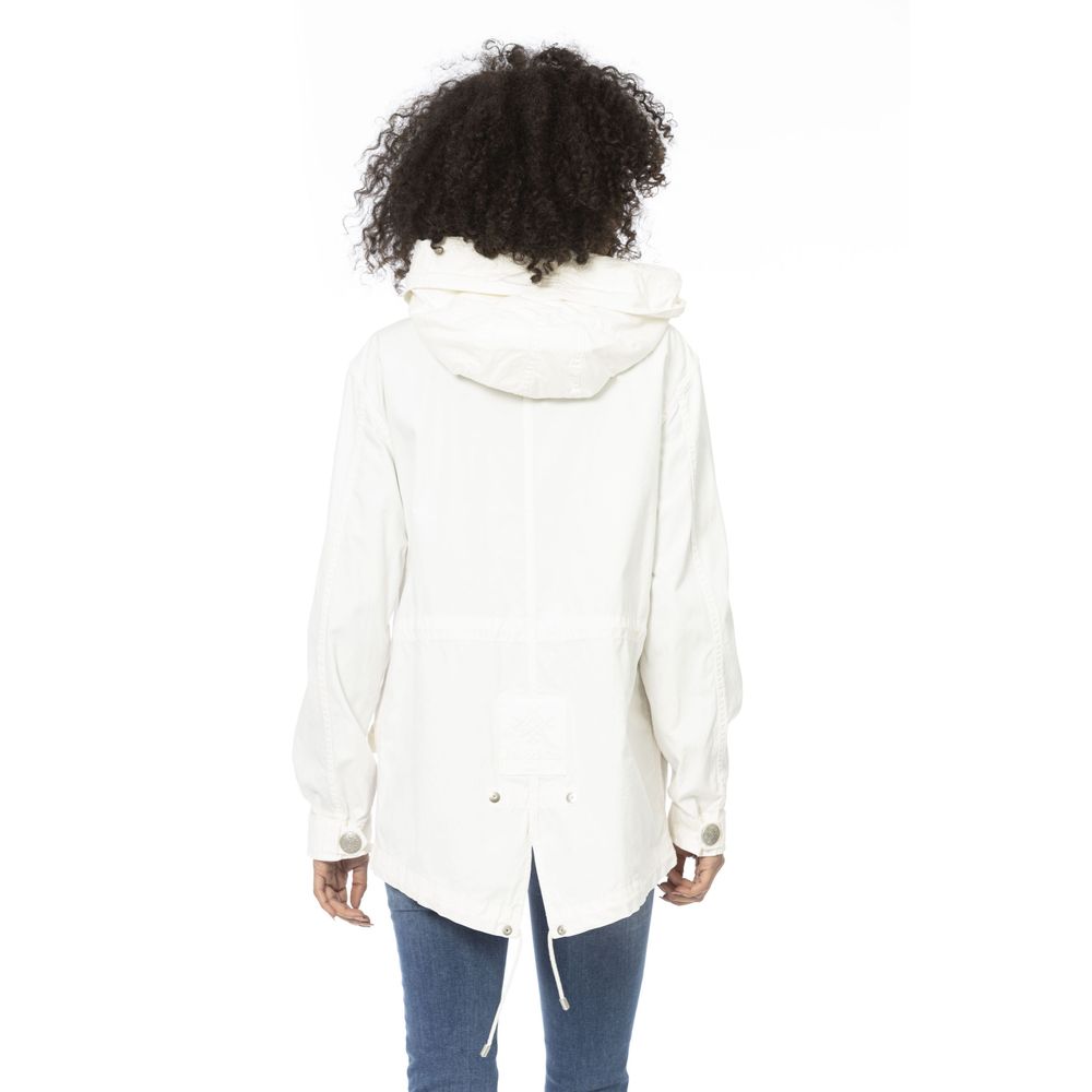Damen-Parka aus weißer Baumwolle