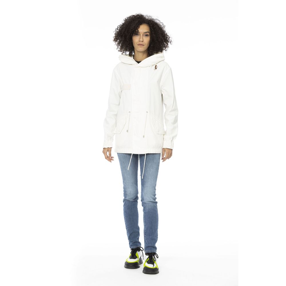 Damen-Parka aus weißer Baumwolle