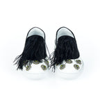 Black Leather Women Slip-On Shoe