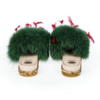 Green Lamb Leather Women Sandal