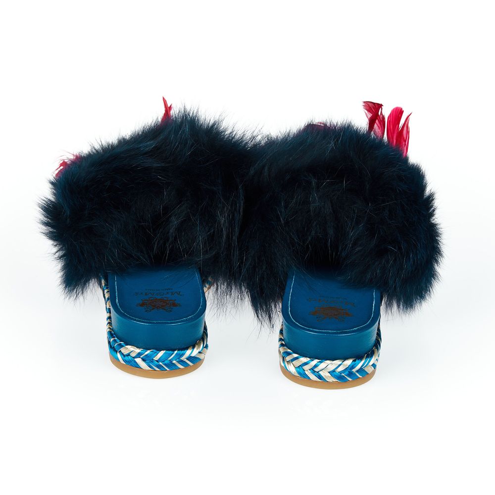 Blue Lamb Leather Women Sandal