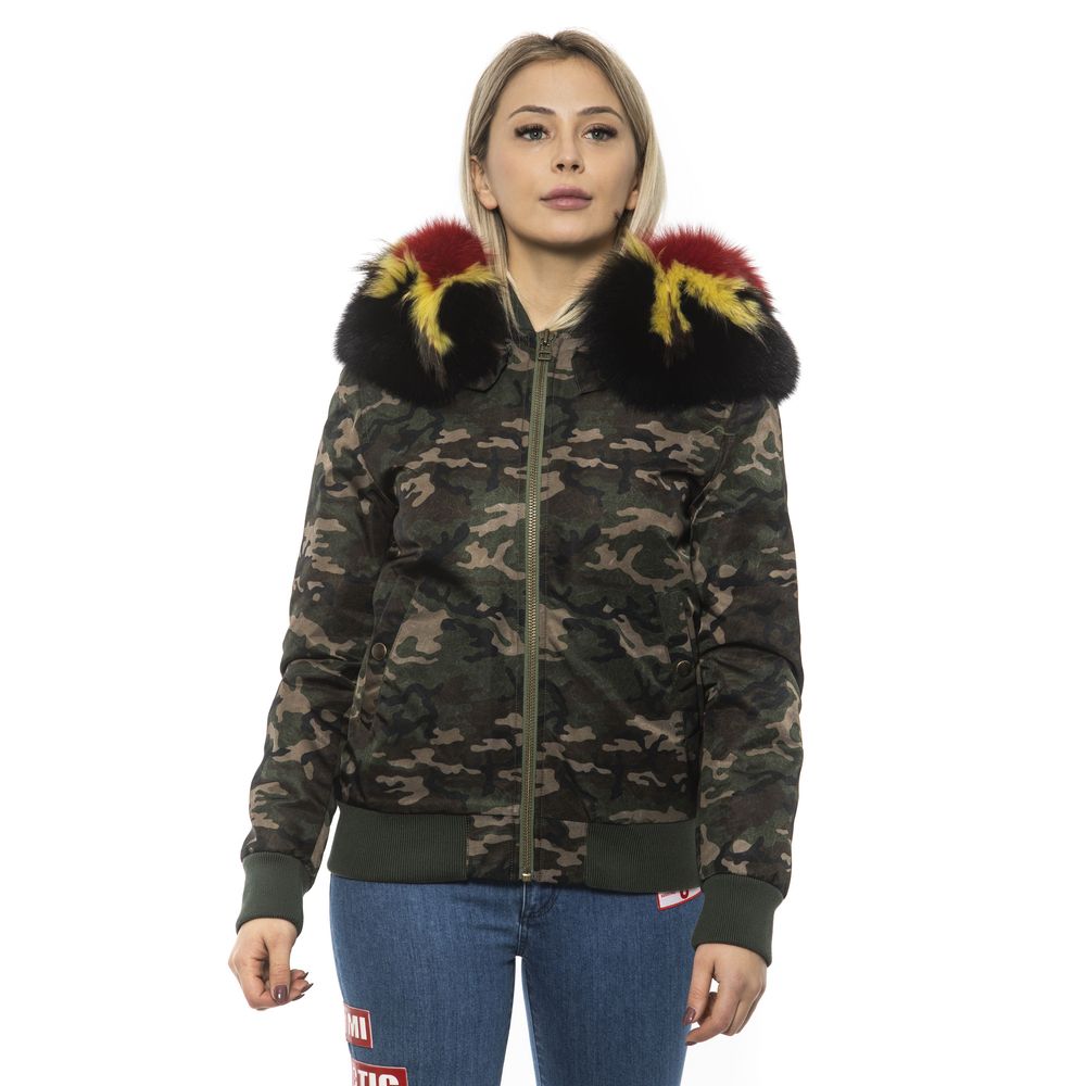 Damen-Bomberjacke aus Polyamid in Army-Optik