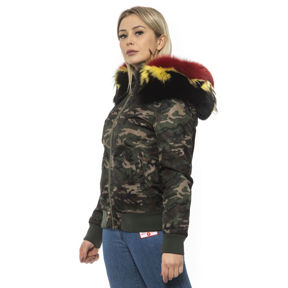 Damen-Bomberjacke aus Polyamid in Army-Optik