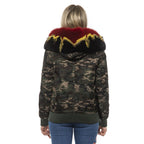 Damen-Bomberjacke aus Polyamid in Army-Optik