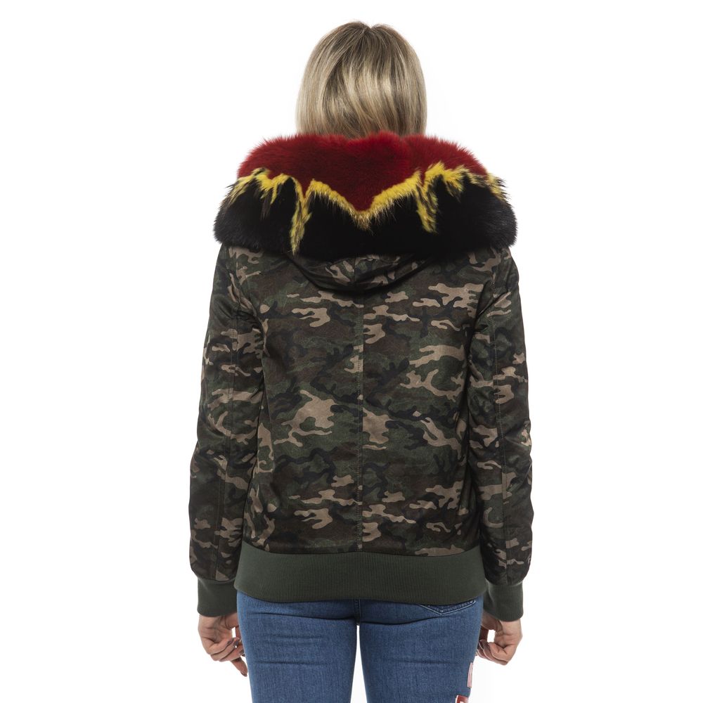 Damen-Bomberjacke aus Polyamid in Army-Optik