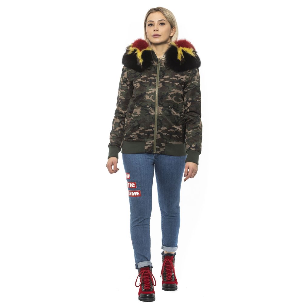 Damen-Bomberjacke aus Polyamid in Army-Optik