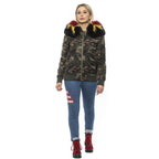 Damen-Bomberjacke aus Polyamid in Army-Optik