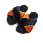 Blue Rabbit Fur Women Sandal
