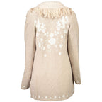 Beige Polyamid Damen Strickjacke