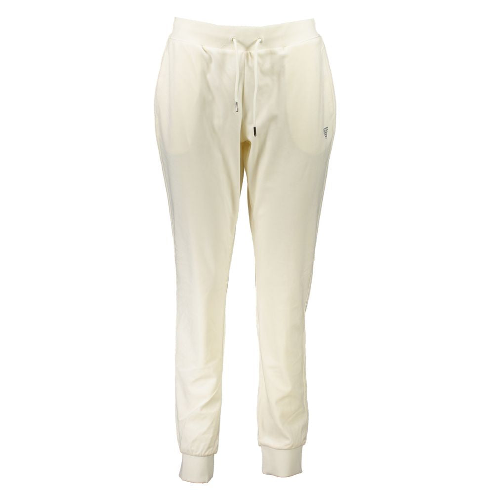 White Polyester Women's Track Pants