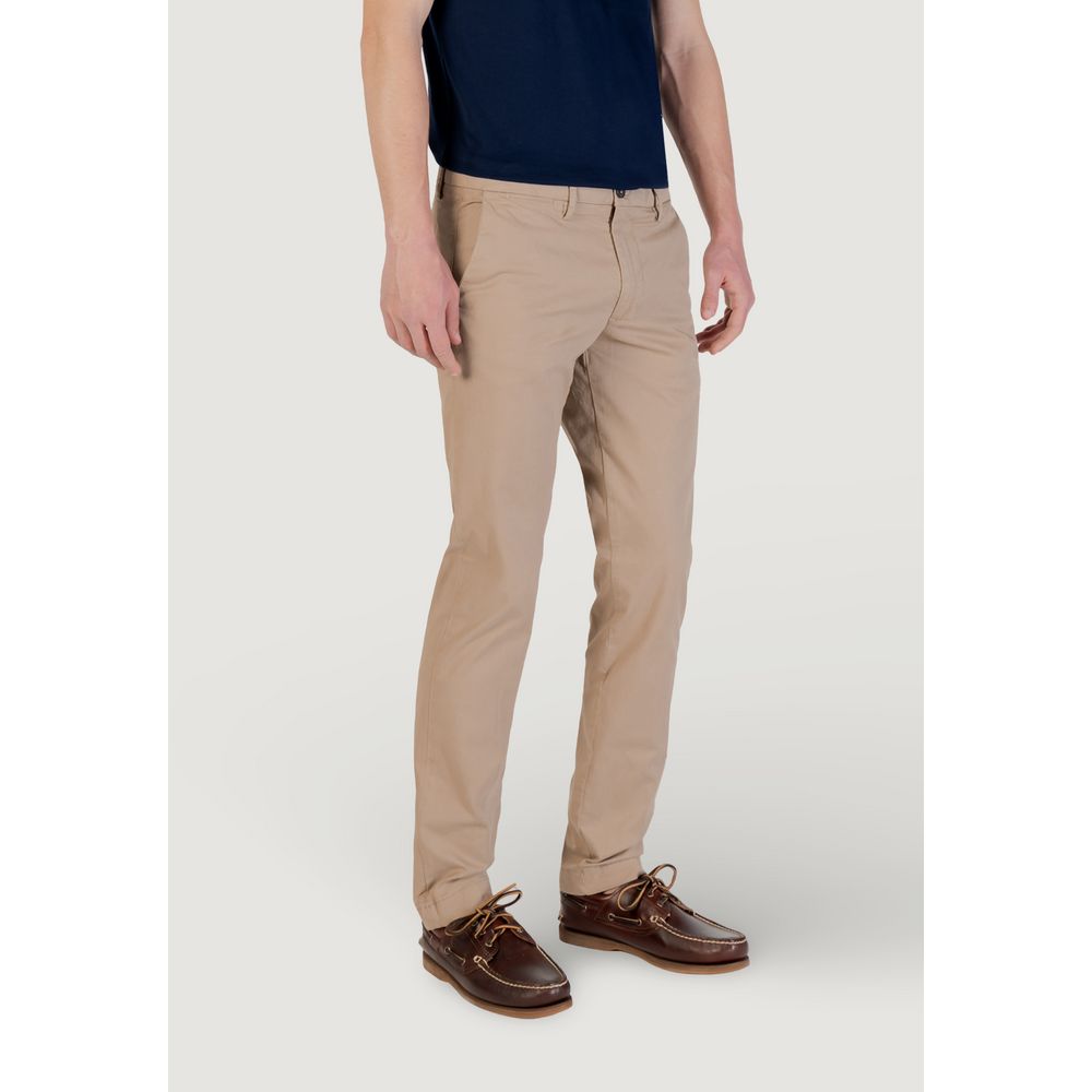 Pantaloni skinny in cotone beige