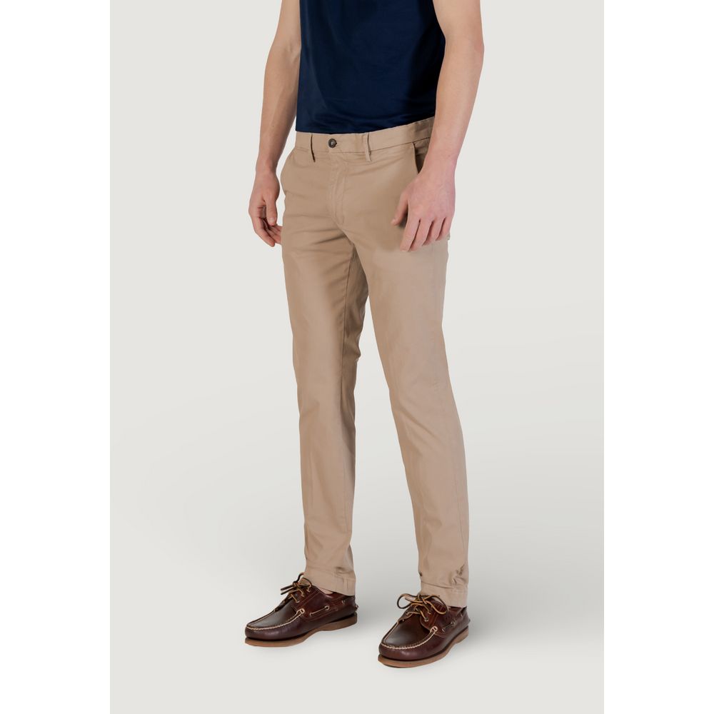 Pantaloni skinny in cotone beige