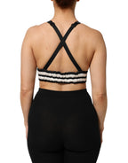 Rotes Satin-Bralette Crop Top mit Blumenstickerei