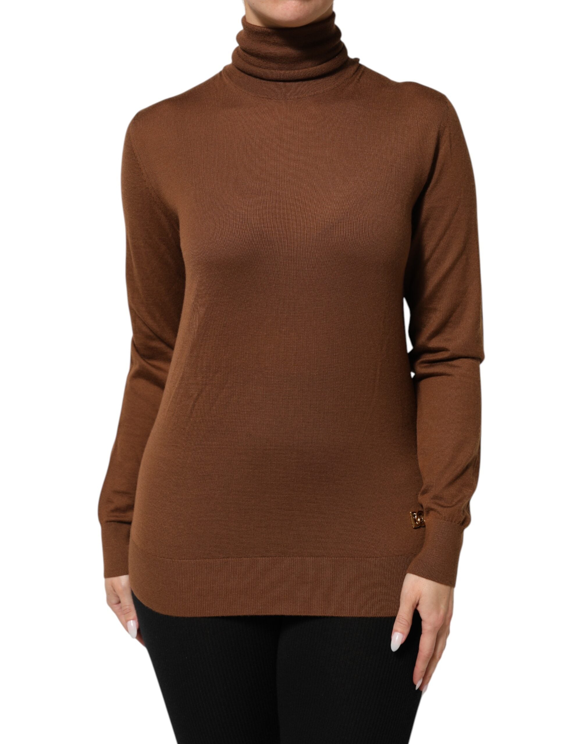 Rollkragenpullover aus braunem Kaschmir