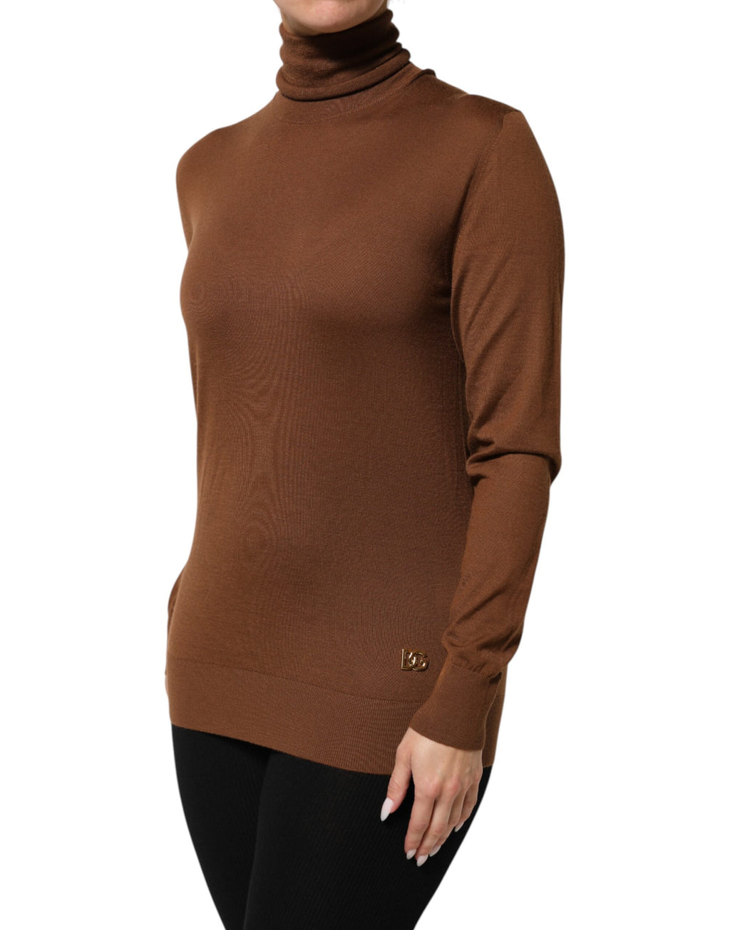 Rollkragenpullover aus braunem Kaschmir