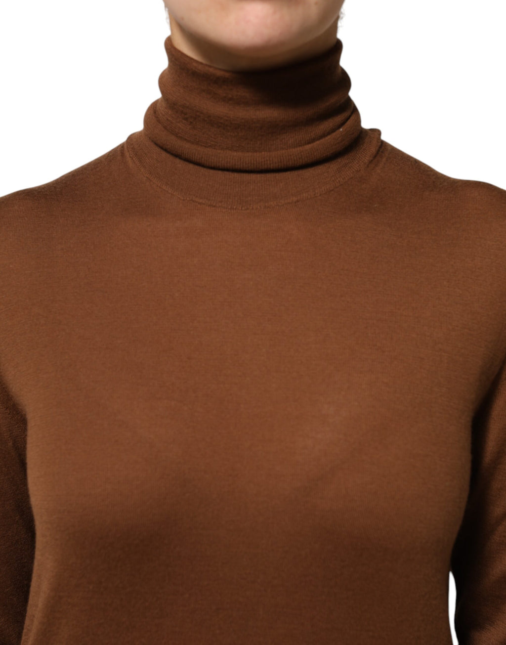 Rollkragenpullover aus braunem Kaschmir