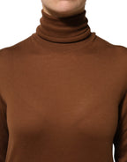 Rollkragenpullover aus braunem Kaschmir