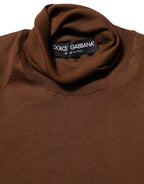 Rollkragenpullover aus braunem Kaschmir