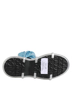 Blaue Schnürstiefel, Overknee-Socken, Herrenstiefel, Schuhe
