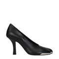 Schwarze Leder-Pumps mit hohem Absatz