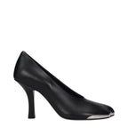 Schwarze Leder-Pumps mit hohem Absatz