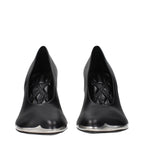 Schwarze Leder-Pumps mit hohem Absatz