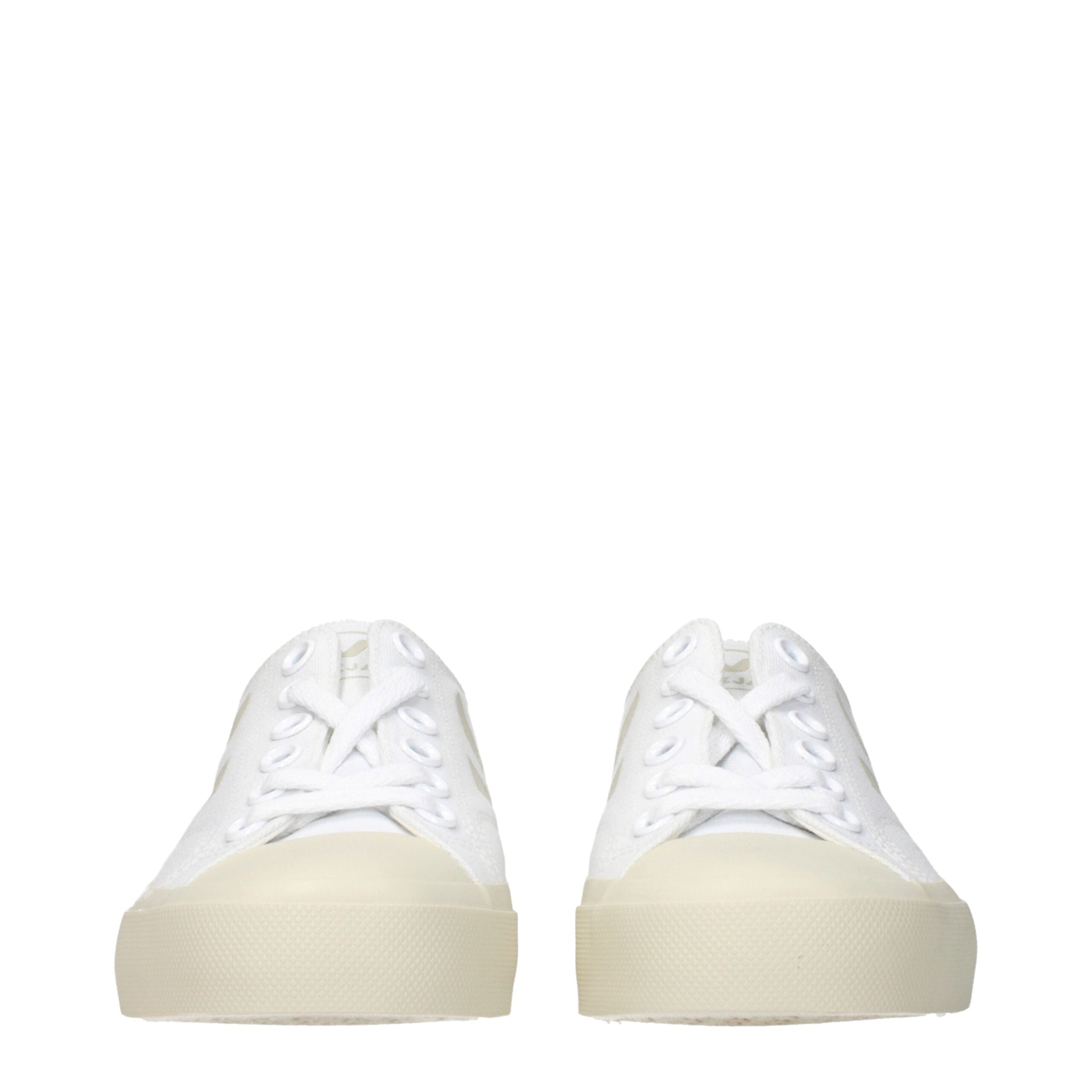 Weiße niedrige Sneakers aus Stoff