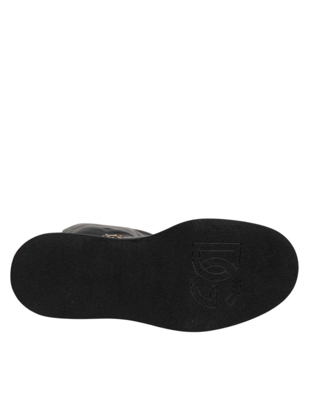 Schwarze Logo-Plaketten-Over-the-Calf-Stiefel