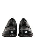 Herren Derby-Schuhe aus schwarzem Leder mit Nieten