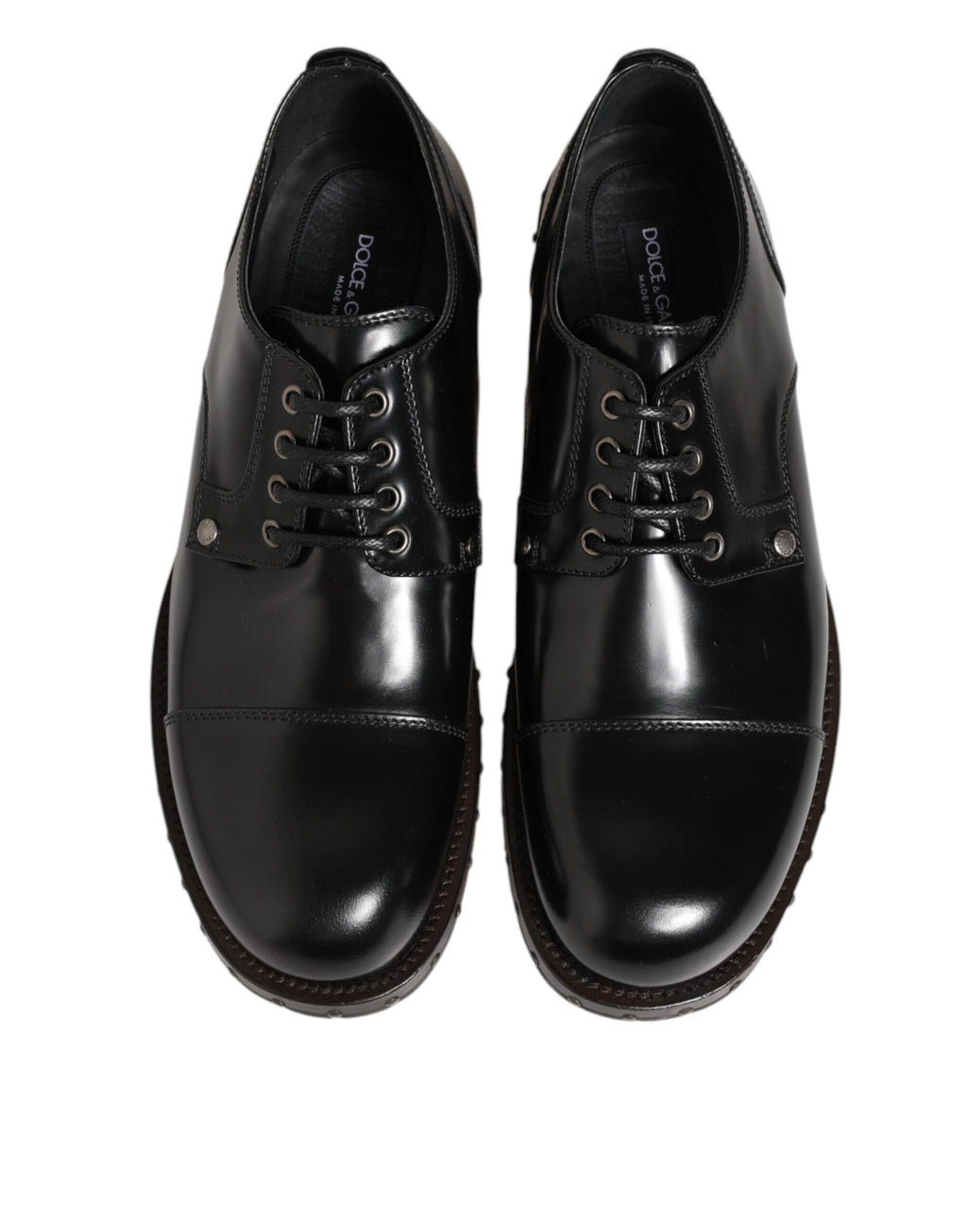 Herren Derby-Schuhe aus schwarzem Leder mit Nieten