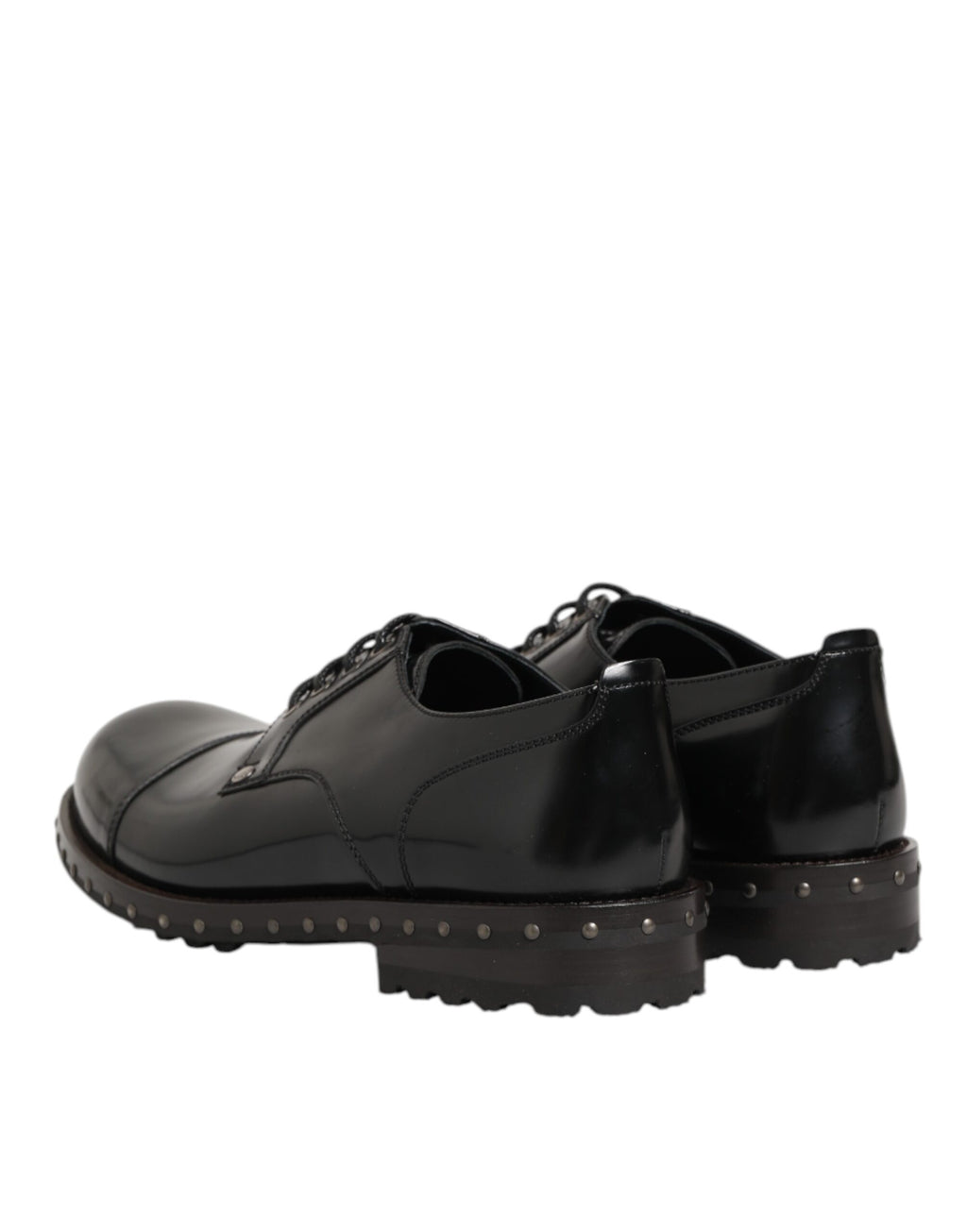 Herren Derby-Schuhe aus schwarzem Leder mit Nieten