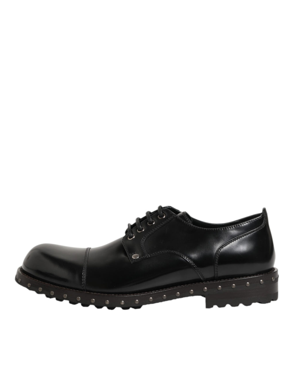 Herren Derby-Schuhe aus schwarzem Leder mit Nieten
