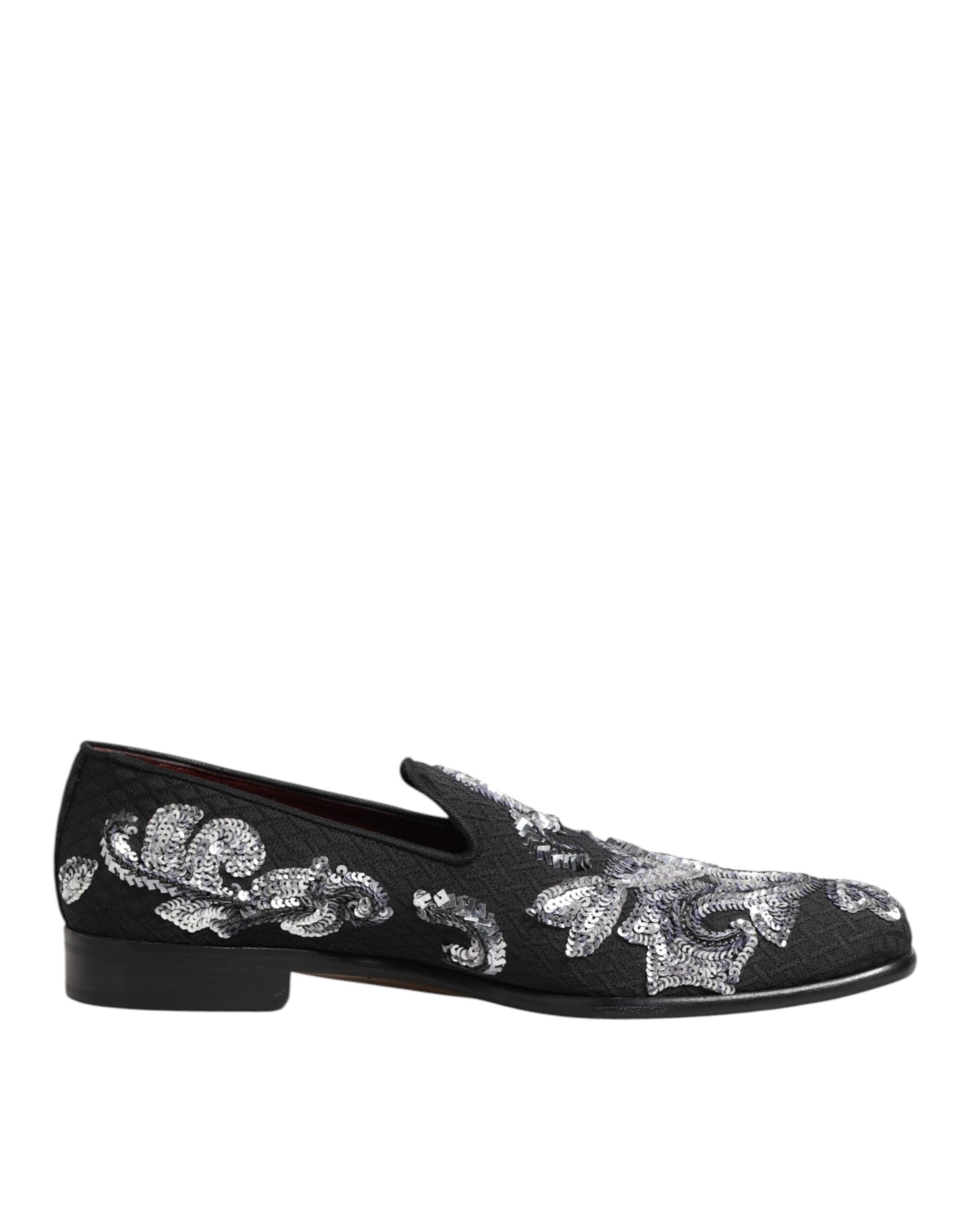 Schwarze Pailletten-Slipper für Herren