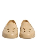 Beige Rubber Slides Low Top Sneakers Shoes