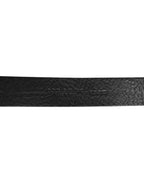 Schwarzer Ledergürtel mit klassischer Metallschnalle und Logo