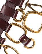 Brown Key Ring Clip Attachments Buckle Belt