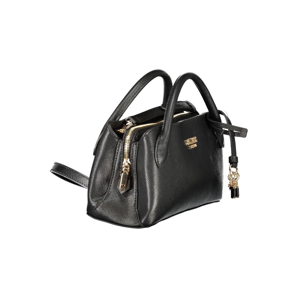 Schwarze Damenhandtasche aus Polyurethan