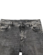 Graue Slim Fit Herren-Jeans aus Baumwoll-Stretch