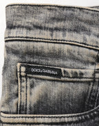 Graue Slim Fit Herren-Jeans aus Baumwoll-Stretch
