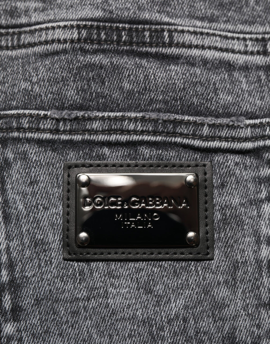 Graue Slim-Fit Jeanshose aus Baumwolle