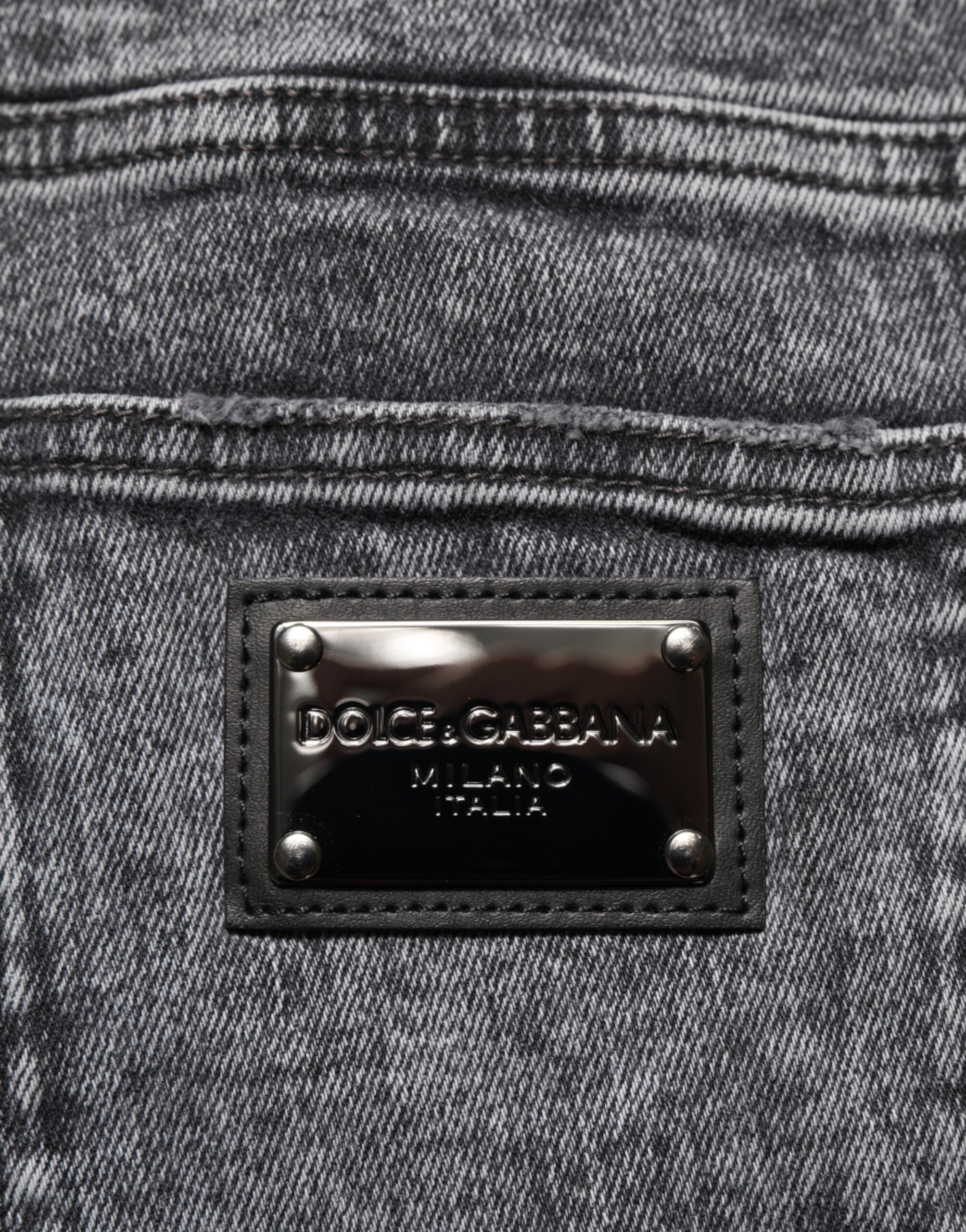 Graue Slim-Fit Jeanshose aus Baumwolle