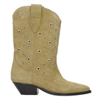 Beige Leder Stiefeletten