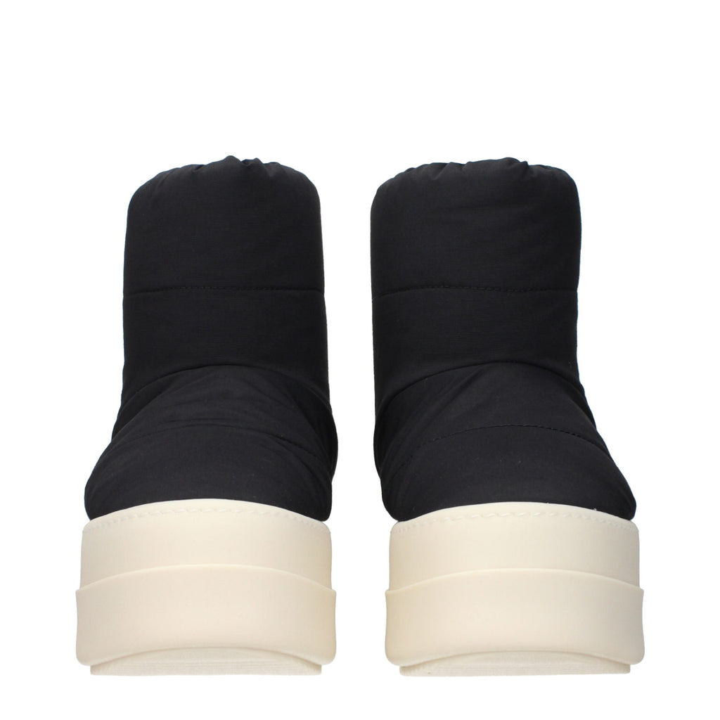 Black Fabric Ankle Boots