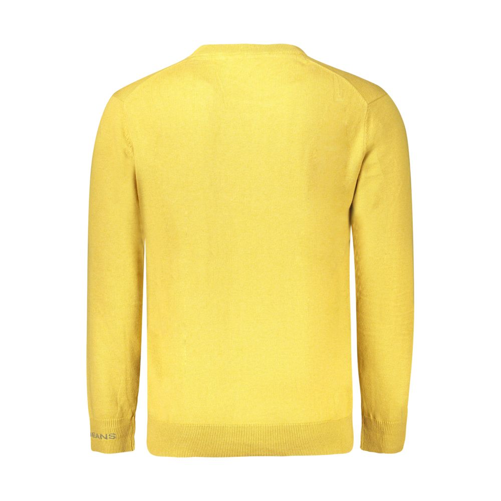 Gelber Baumwollpullover für Herren