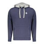 Blue Cotton Men's Hooded Sweatshirt