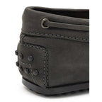 Gray Nubuc Leather Moccassin